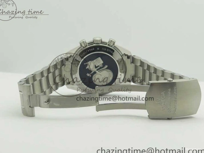 1227 Lightweight Speedmaster SS Snoopy OMF Best Edition White Dial on SS Bracelet Manual Winding Chrono Movement 7992